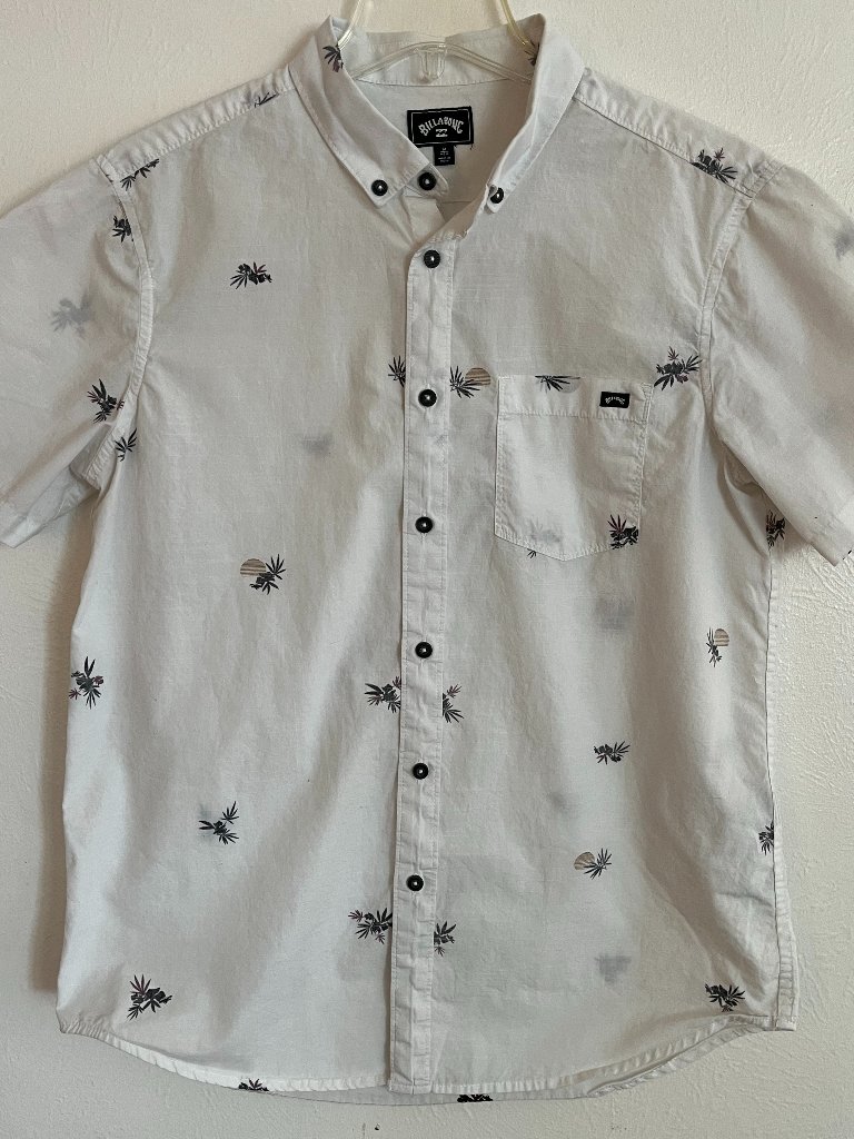Billabong Men's Sundays Mini Shirt Button Up Size M Beach Palm Coastal Tropical